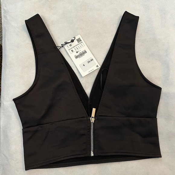 NWT Zara Satin Top w/ Back Zipper - Picture 2 of 2